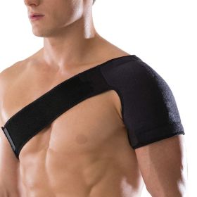 Unisex Left Shoulder Adjustable Breathable Gym Sports Care Single Shoulder Support Back Brace Guard Strap Wrap Belt Band Pads Black Bandage Warmer