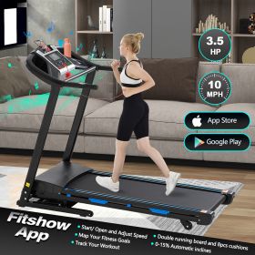 Treadmills for Home, Electric Treadmill with Automatic Incline, Foldable 3.5HP Workout Running Machine Walking