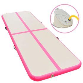 Inflatable Gymnastics Mat with Pump 275.6"x39.4"x3.9" PVC Pink