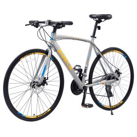 24 Speed Hybrid bike Disc Brake 700C Road Bike For men women's City Bicycle (color: as Pic)