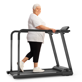 Senior Treadmill Long Armrest Balance (removable) 300 LBS Folding electric treadmill Walking Aerobic Training Large LCD Display 2.5HP Motor Home / Off (W2536P160481: W2536P160481)