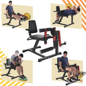 Leg Extension and Curl Machine - Leg Exercise Machine with Adjustable Seat Backrest and Rotary Leg Extenstion (color: as Pic)